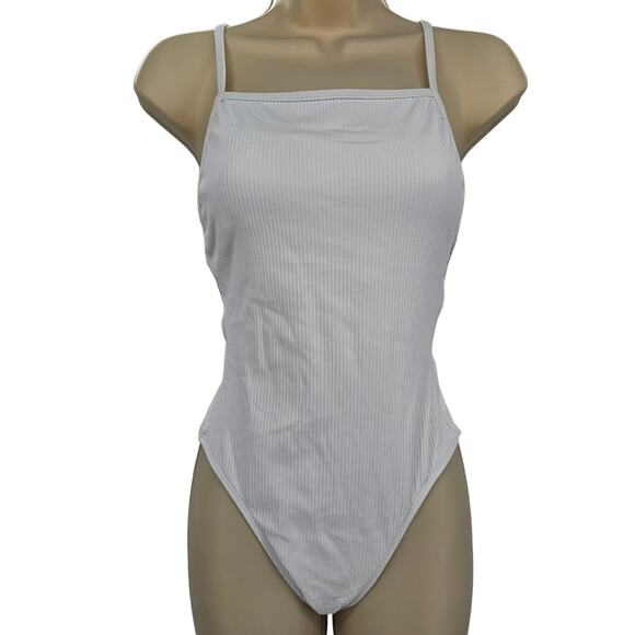 Andie Swim Womans size XS The Paloma Ribbed One Piece Swimsuit White Cheeky NEW - Picture 1 of 8
